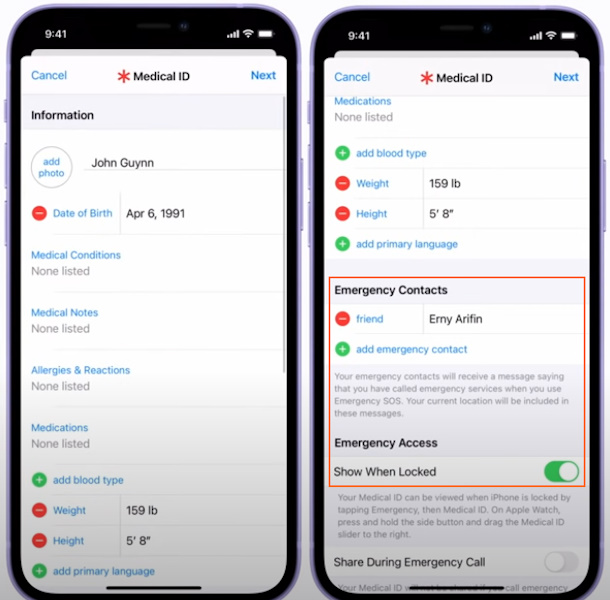 setup medical id